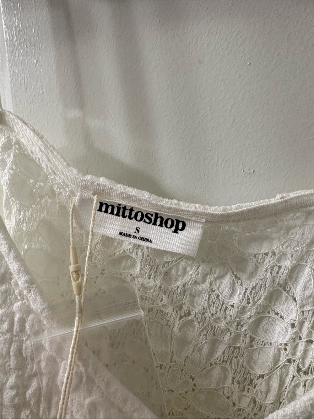 mittoshop White Textured Ruffle Tank Top - Picture 2 of 3